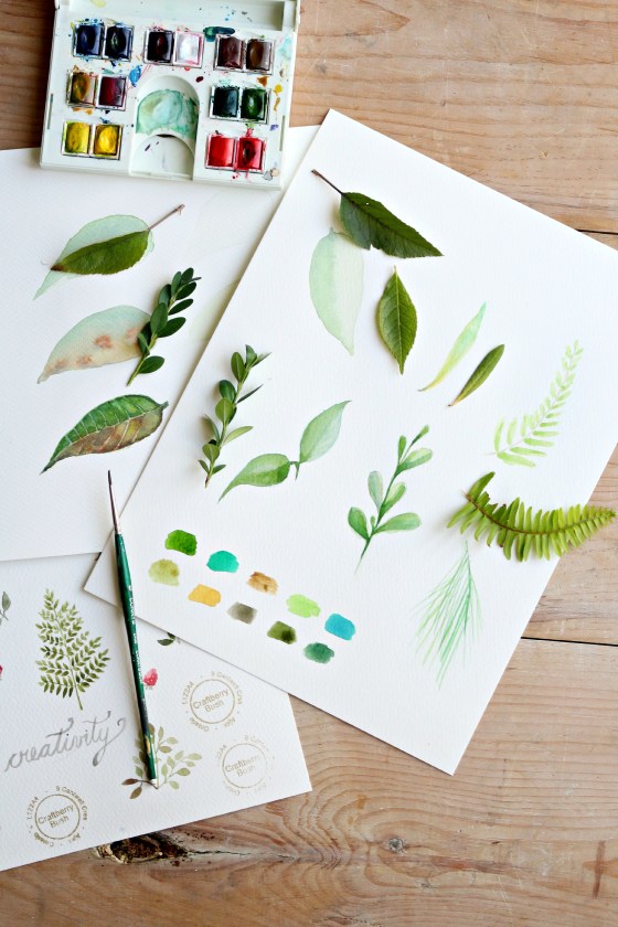 howtopaintwatercolorleaves